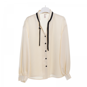 Elegant and stylish shirt with decorative strap in black