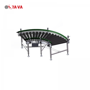 degree chain driven curved roller conveyor