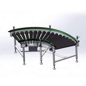 Straight running roller conveyor curved roller conveyor