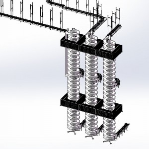 Factory Made CE Palletizing Solution Vertical Elevator Conveyor Motorized Spiral Conveyor For Cartons or Boxes Logistics Solution/Nonpower Spiral Conveyor