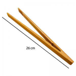 2 Pcs Bamboo Toast Tongs With Anti-slip Set
