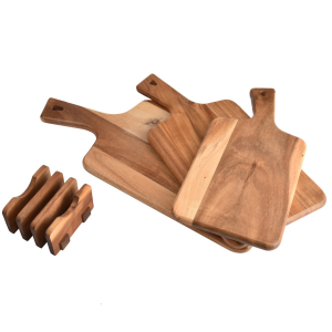 Acacia Wood Cutting Board Set With Kakau & Rakau Pupuri