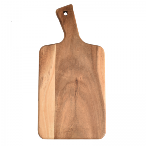 Acacia Wood Cutting Board Set With Handles & Wooden Holder