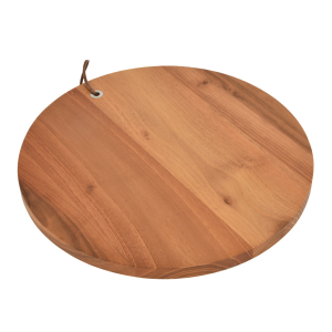 Tagliere rotondo in legno d'acacia per servire a cucina in casa