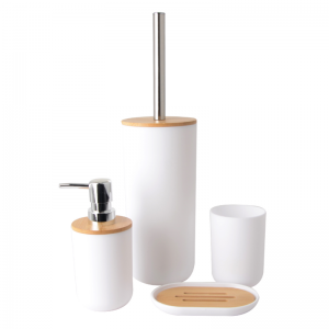 Bamboo Plastic Bathroom Accessories Set