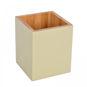 Bamboo Bathroom Complete Accessories Set With Bamboo Trash Can