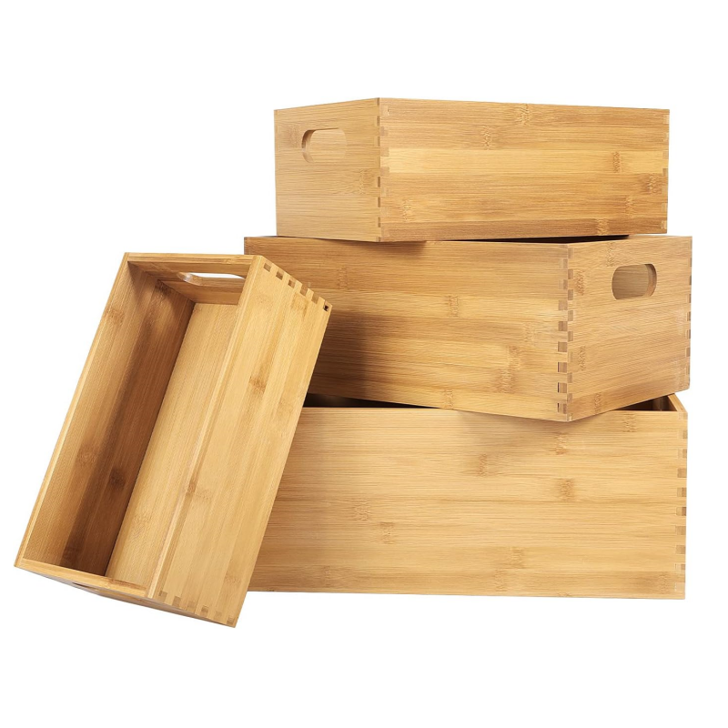Bamboo Cabinet Drawer Organizer With Handles