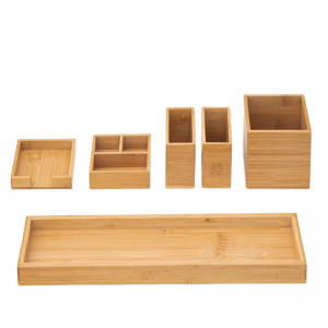 Bamboo Countertop Storage Organizer For Kitchen Home