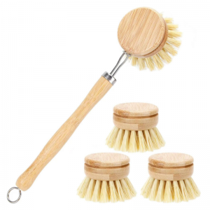 Bamboo Dish Brush with 4 Replacement Heads