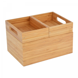 Bamboo Drawer Organizers Set With Handles For Home