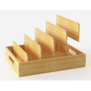 Bamboo Kitchen Organizer With Adjustable Dividers