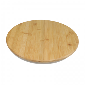 Bamboo Rotating Serving Platter Tray Round Wooden Turntable Snack
