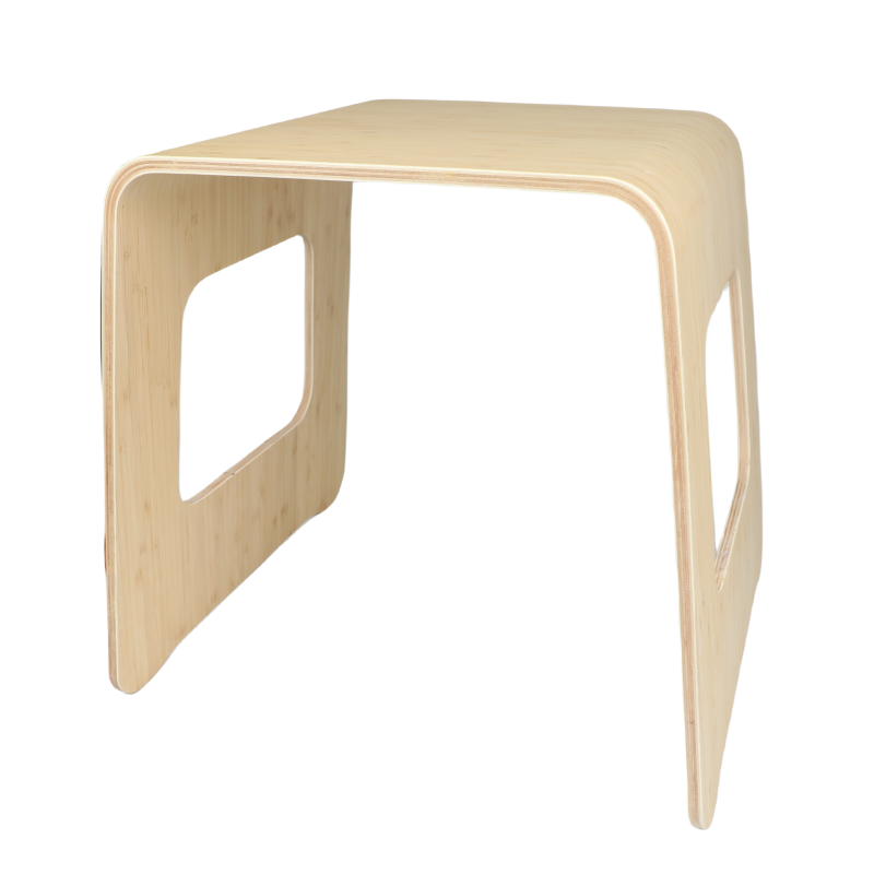 Tabouret de salle à manger empilable en bois de bambou, Simple et créatif, à trous carrés, Image présentée