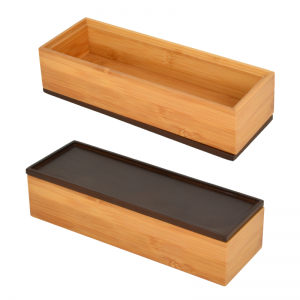 Bamboo Stackable Drawer Organizer With 5 Boxes