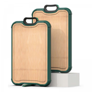 Bamboo Standable Green-Edged Chooping Board With Handle