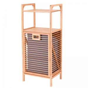 Bamboo Tilt-Out Laundry Hamper Storage Cabinet na May Basket