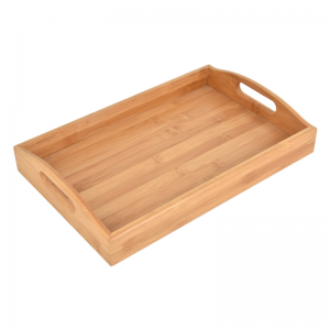 Bamboo Wooden Tray With Handles Serving For Kitchen Home Party