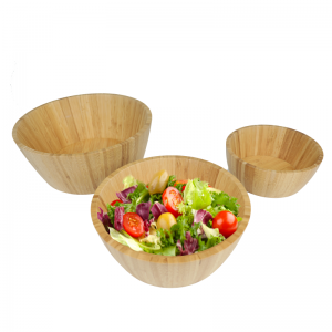 3 Pcs Banbou an bwa Salad Bowl Set