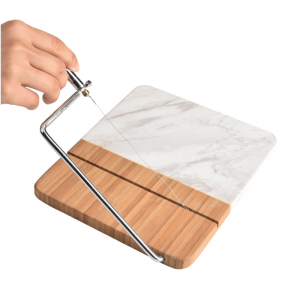 I-Bamboo Marble Cheese Slicer Cutter With Wire