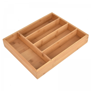 Бамбуковый органайзер с расширяемым ящиком для кухни дома