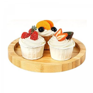 3 Pcs Round Serving For Food Vegetables Dessert Home Deco Bamboo Trays