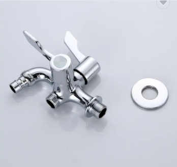 Hot selling chrome plated wall mounted wash machine water double tap