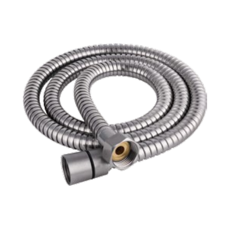 120cm Double Lock Flexible Chrome 201 Stainless Steel Shower Hose In Stainless Steel Material With zinc alloy 1/2″Nuts