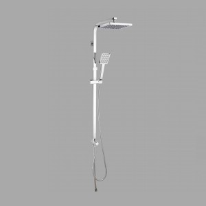 Double Rain Shower Suppliers –  8 inch top spray single function handheld shower with square stainless steel rod hose bathroom accessories bathroom set – Yuanchenmei