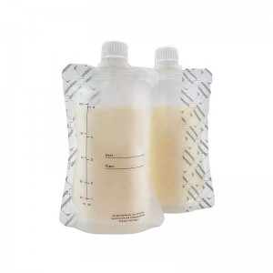 Custom durable leak proof reusable baby beverage juice breast milk storage bag stand up pouch with spout