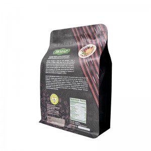 Flat bottom pouch manufacturers custom foil lining kraft paper flat bottom quad seal zipper coffee packaging bag