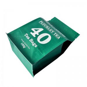 Wholesale custom design aluminum foil flat bottom kraft paper coffee tea packaging bag