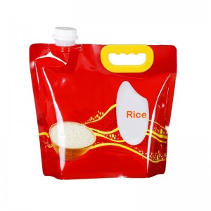 Custom grain moisture proof sealed bag rice liquid flexible packaging plastic stand up pouch with spout