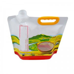 Custom grain moisture proof sealed bag rice liquid flexible packaging plastic stand up pouch with spout