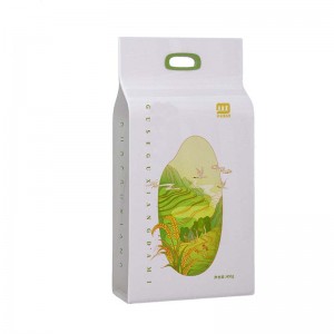 Custom printing empty nylon rice bags rice storage plastic packaging bag with handle manufacturer