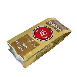 Custom printing golden aluminum foil side gusset coffee bean coffee powder packaging bag with valve