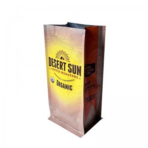 Custom foil Laminated heat sealing flat bottom side gusset stand up pouch coffee packaging bag