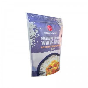 Custom Printed recyclable zipper stand up pouch for rice storage packaging bag with irregular clear window
