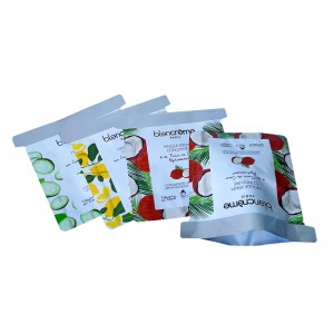 Customized heat seal aluminum foil face mask mylar bags skin care cosmetics three side seal packaging bag