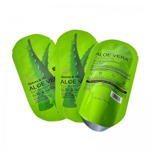 Custom oval shaped foil special irregular shaped pouch aloe vera gel skin care mylar shaped packaging bags
