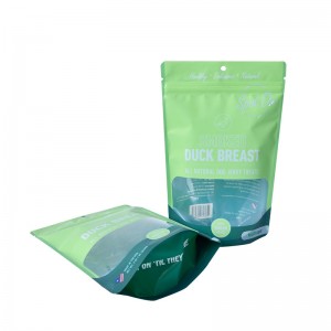 Food pouch manufacturers custom recyclable green stand up packaging pouch with window and resealable zipper