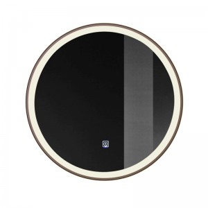 Cheap Light Up Round Bathroom Mirror Supplier –  LED Bathroom Mirror with Golden Aluminum Frame 6500K – Yewlong