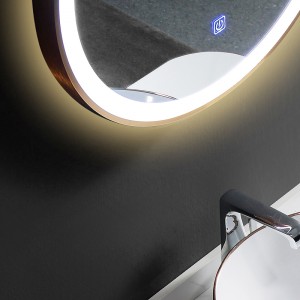 LED Bathroom Mirror with Golden Aluminum Frame 6500K