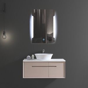 Modern PVC Bathroom Cabinet With Countertop Ceramic Basin