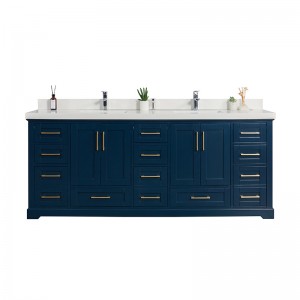 Navy Blue Shaker Cabinet Wood Frame Mirror Dovetail Joint Craft