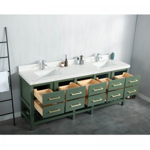 Open Bottom Solid Wood Bathroom Cabinet With Shlef