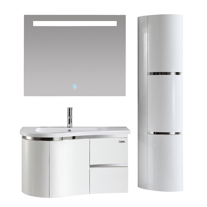 Modern PVC Bathroom Cabinet With Acrylic Basin And LED Mirror Featured Image