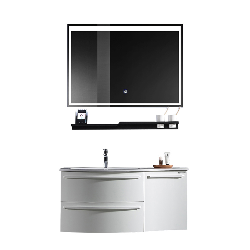 White Modern Pvc Bathroom Cabinet With Acrylic Bas1