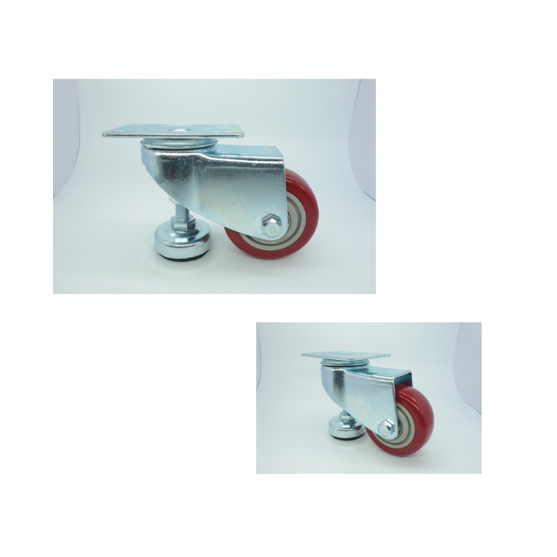 2 Inch Plate Swivel Caster Wheels With leveling foot