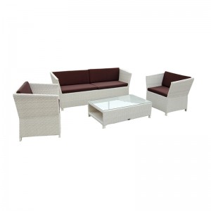 Outdoor Arabic Seating Manufacturers –  Patio White PE Wicker Sofa Sets Outdoor Rattan Conversation Furniture Set  – Yufulong