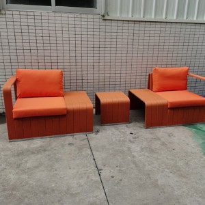 China Folding Chair Factory –  Aluminum Sectional Sofa Shore Outdoor Patio Furniture Set Metal Conversation Set  – Yufulong